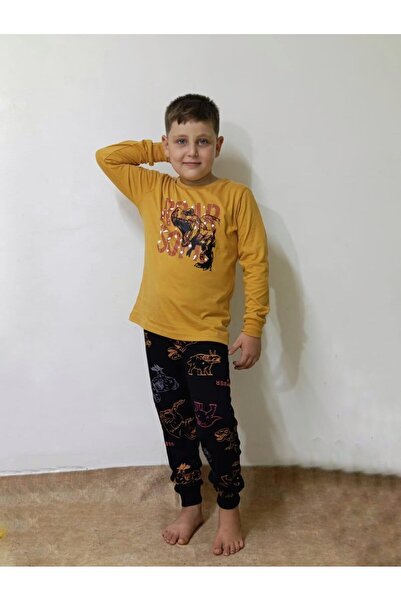 DÜVEN Dormiți cu setul de pijamale pentru băieți cu model de dinozaur este mu...