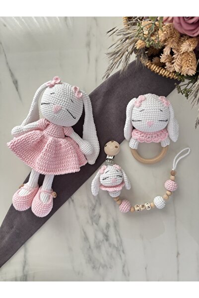 Zey's Amigurumi Amigurumi Uyku Arkadaşı Uzun Kulak Tavşan Yenidoğan Set Örgü ...