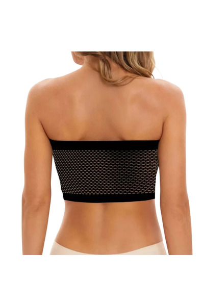 Fstyle Strapless compression bra with breathable mesh back in multi-color design, designed to compress and tighten the chest