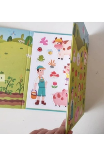 Picodino Educational Book with Reusable Stickers, 30 Pieces - Life on the Farm