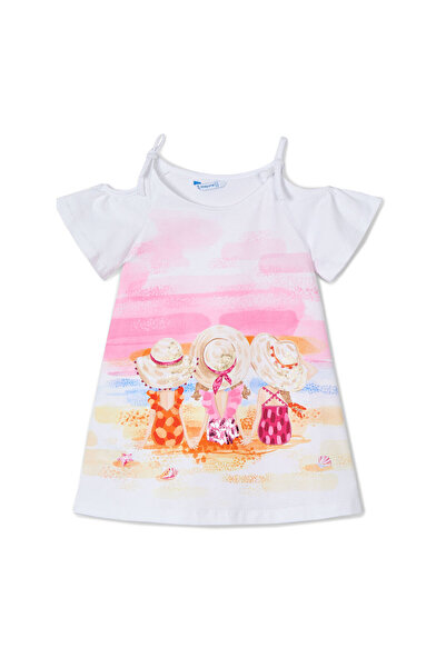 MAYORAL Φόρεμα για κορίτσια καλοκαιρινό 3963 Λευκό