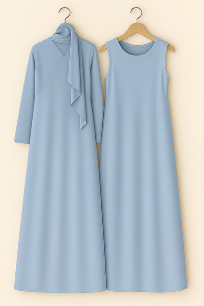 Misue Handmade Namaz Elbisesi ve İç Elbise Takımı, 3lü Set Mevlüt Elbisesi, Tesettür Sabahlık Seti, Şal Hediyeli