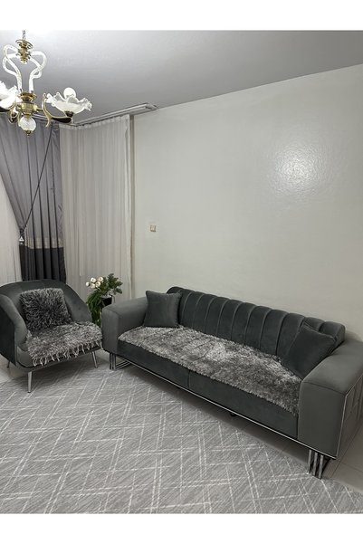 mdhomecarpet Double-Sided Decorative Sofa Cover – Fringed, Washable, Stylish Design