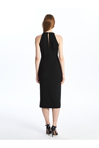 LC Waikiki LCW Vision YENİ SEZON Kadın Halter Yaka Düz Abiye Elbise