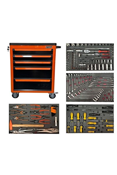 Rico 5 Çekmeceli Dolu Takım Arabası Dolabı 185 Parça