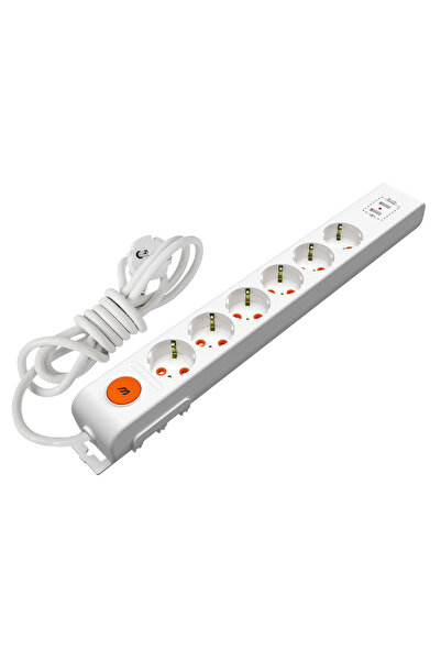 Mutlusan RI TECH 6'LI TOPRAKLI GRUP PRİZ-ANAHTARLI KLEMENSLİ 5M