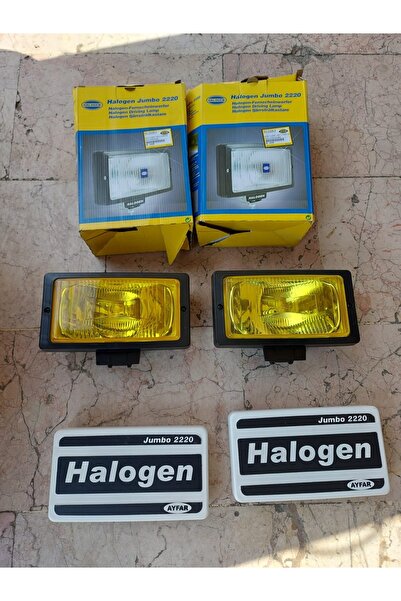 AYFAR Sis Lambası Desenli Sarı Cam Halogen Kapaklı Sis Farı Ø 242x133