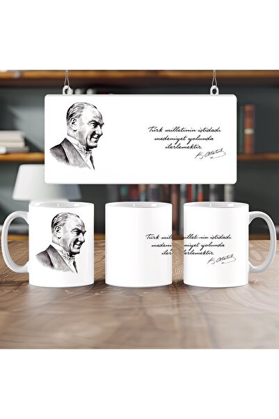 Beramussa Ataturk Quotes and Official Mug - Signed by Mustafa Kemal -''The De...