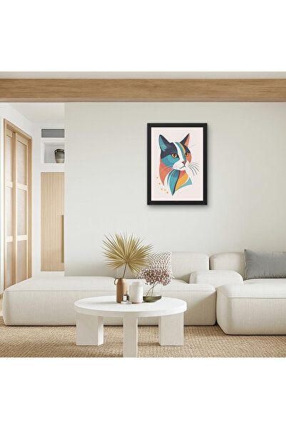 RS JANTİ STORE Pop Art pisică Pictură Imprimare UV |   Portret de animale colorat minimalist 15x20 20x30