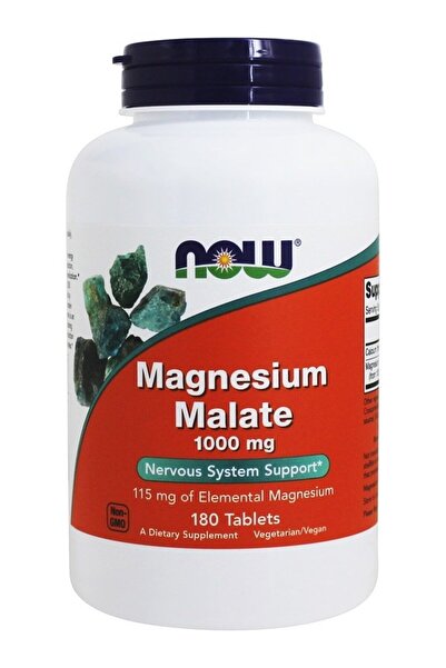 Now أقراص مالات المغنيسيوم من فودز - 1000 ملغ، 180 قرصًا