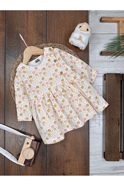 Kids Kingdom Cotton Floral Print Long Sleeve Baby Girl Dress