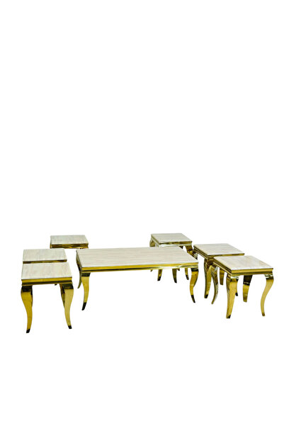 Tasamem Dafia 7-piece marble table set