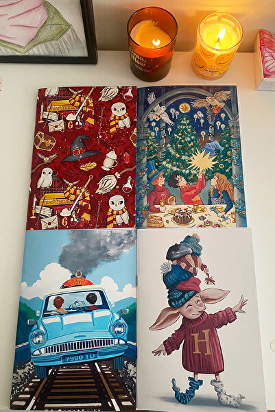 İnci Rüyası Hediyelik Harry Potter 4-Piece Stapled Notebook - Unlined, A5, Notepad, Notebook, 30 Pages