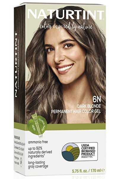 NATURTINT لون شعر دائم أشقر داكن 6N، خالٍ من الأمونيا، نباتي، خالٍ من القسوة،...