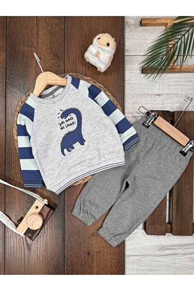 Kids Kingdom Pamuklu Animal Desenli 2li Erkek Bebek Takım