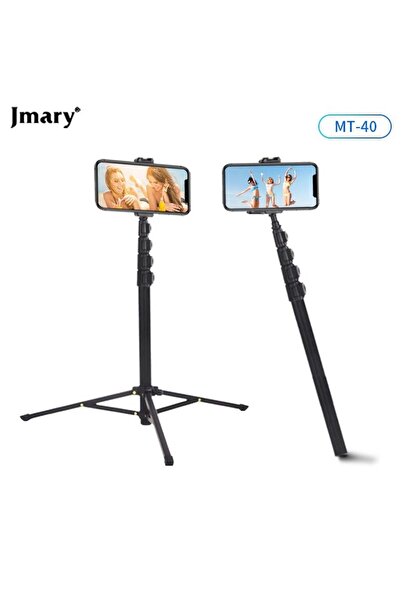 Jmary حامل ثلاثي القوائم MT-40 Selfie Stick 2 في 1 قابل للتمديد مع جهاز تحكم لاسلكي