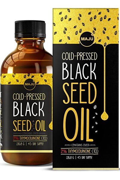 Maju Superfoods زيت حبة البركة الأسود من ماجو - 3 أضعاف الثيموكوينون، معصور على البارد، زجاجة زجاجية سعة 8 أونصة