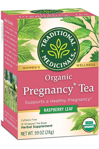 TRADITIONAL MEDICINALS Organic Raspberry Leaf Pregnancy Tea - 16 Bags