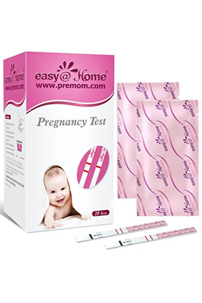 Easy Home sa مجموعة شرائط اختبار الحمل، عبوة من 20 قطعة لاختبارات الكشف المبكر عن هرمون الحمل (hCG)