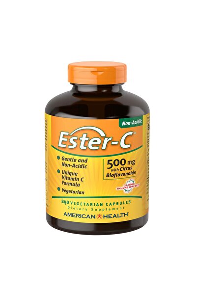 American Health إستر-سي مع بيوفلافونويدات الحمضيات، 500 ملغ، 240 كبسولة نباتية