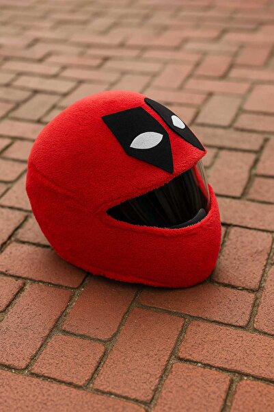 Beta Deadpool Peluş kask kılıfı, kask süsü motorsiklet marvel tarz kask kılıfı