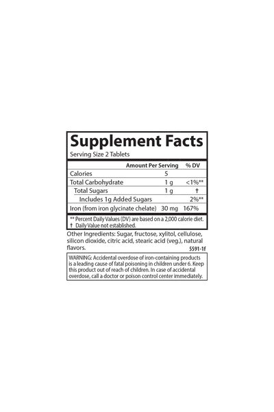 Carlson Chewable Iron, 30 mg, Superior Absorption, Strawberry, 60 Tablets