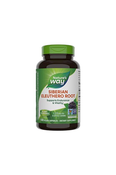 Nature's Way جذر إليوثيرو سيبيري ممتاز، 1275 ملغ، 180 كبسولة، غير معدل وراثيًا