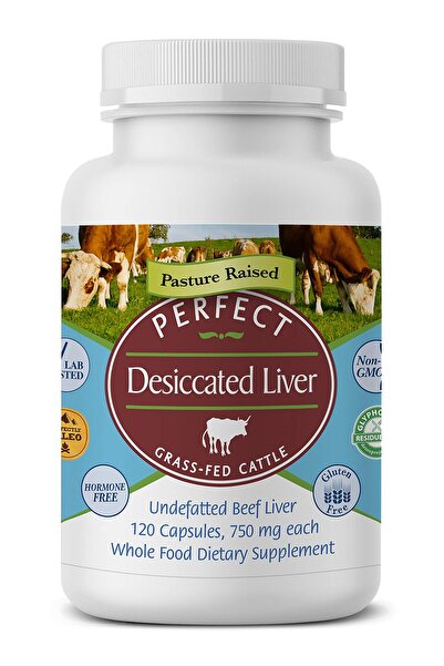 Perfect supplements كبسولات كبد البقر المُغذّى على العشب - بروتين طبيعي، وحدي...