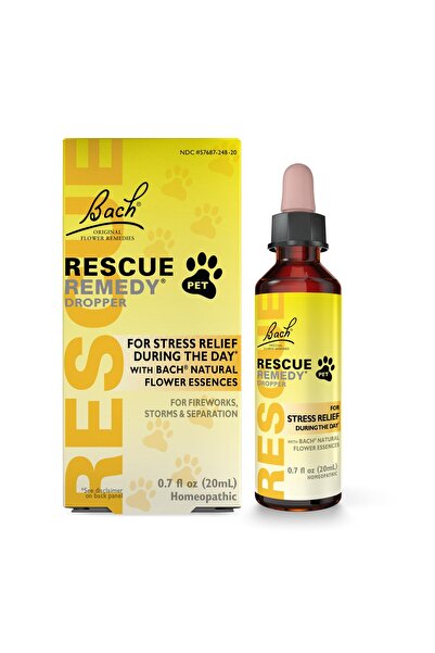 Bach Rescue Remedy PET Dropper 20mL: Natural Stress & Calming Relief for Dogs & Cats