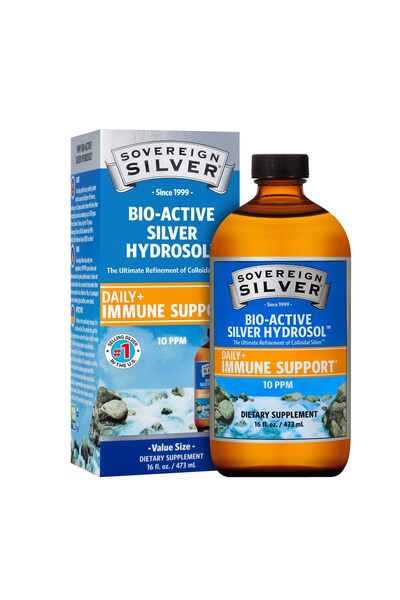 Sovereign Silver Bio-Active Silver Hydrosol for Immune Support - 10 ppm, 16oz