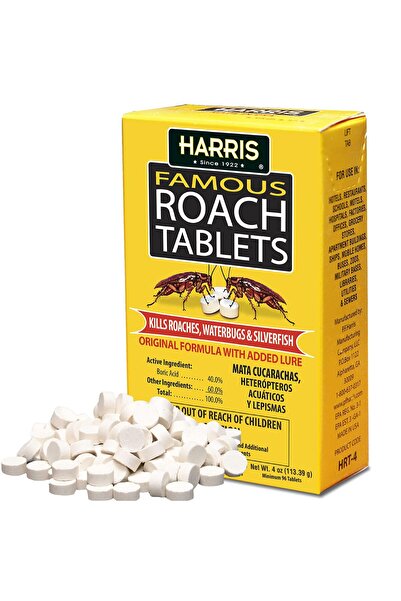 Harris أقراص الصراصير، حمض البوريك القاتل للصراصير مع طُعم للحشرات (4 أونصة، 96 قرصًا)