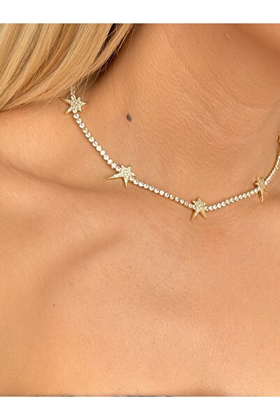 YOUES JEWELRY قلادة من الفولاذ على شكل مسار مائي غير دوار مع حجر الزركون