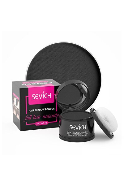 Sevich بودرة خط الشعر، تُخفي تساقط الشعر والشعر الرمادي الخفيف، مقاومة للرياح والعرق، لون أسود