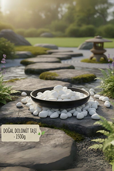 decoronay Beyaz Dolomit Dekor Taşı 1.5-2.5 cm / 1500 gr