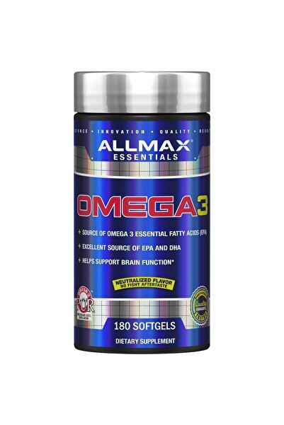 ALLMAX Nutrition Omega 3 Ultra-Pure Cold-Water Fish Oil Concentrate, 180 Count