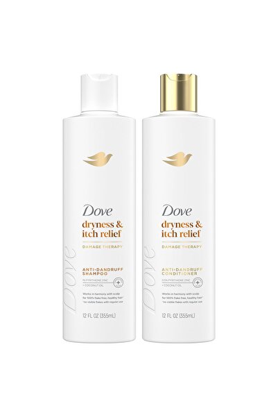 Dove مجموعة شامبو وبلسم ديرماكير لعلاج جفاف فروة الرأس والحكة مع بيريثيون الز...