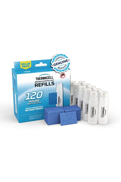 THERMACELL عبوات طارد البعوض: 30 حصيرة و10 خراطيش لحماية تدوم 120 ساعة