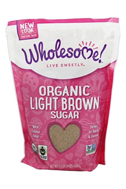 Wholesome مُحليات سكر بني فاتح عضوي من التجارة العادلة، أكياس 24 أونصة
