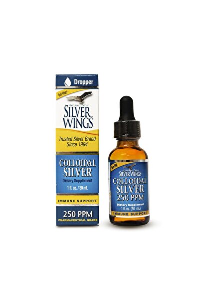 Natural Path Silver Wings Colloidal Silver Liquid - Enhanced Immune Support Supplement - 250ppm (1250mcg) - 1oz Dropper