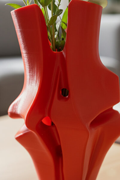 N NOXXO Vază cu design modern, artistic, abstract, culoare cupru | Vază decorativă cu flori pentru birou acasă | Opțiune de diferite dimensiuni