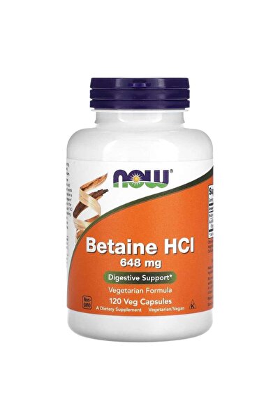Now Foods Betaine HCL 648mg 120 Veg Capsules, 50 g