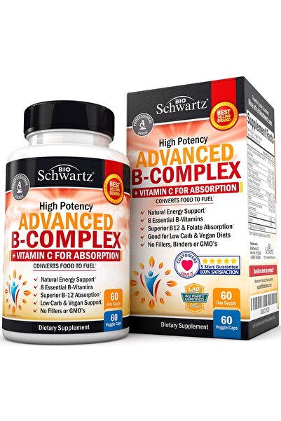 BioSchwartz فيتامين ب المركب مع فيتامين سي لدعم المناعة والطاقة والجهاز العصب...
