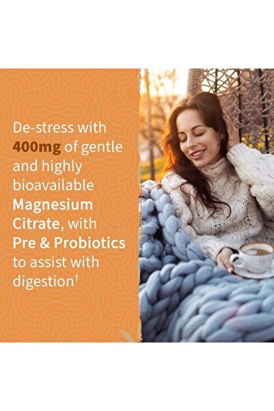 GARDEN OF LIFE Vegan Magnesium Citrate Gummies with Prebiotics & Probiotics for Stress & Sleep, Peach, 60 Count