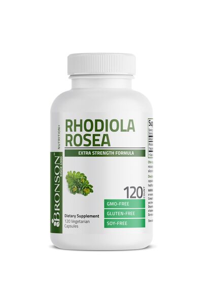 Bronson Rhodiola Rosea Vegetarian Capsules - Adaptogen for Brain & Stress Support, 120ct