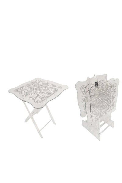 BYT ALRWASM FOR TRADE Acrylic Side Tables Set of 4 - Transparent, Foldable, E...