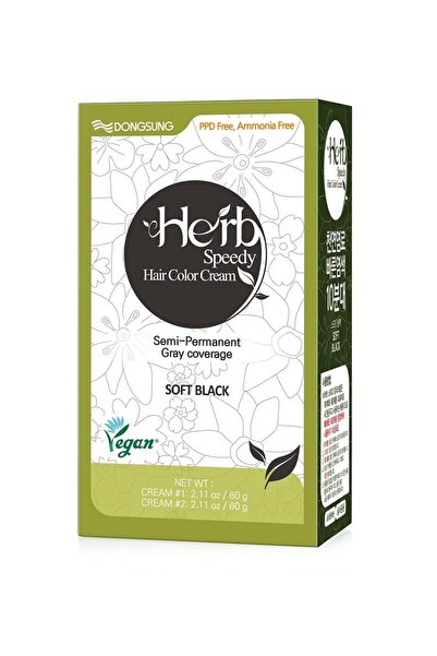 Herb Speedy Color Cream (Dark Brown) كريم تلوين سريع بالأعشاب من دونغسونغ (أسود ناعم) - نباتي، خالٍ من البارابين والأمونيا