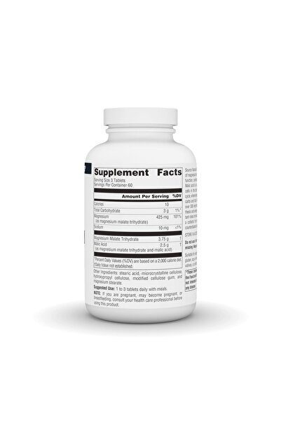 source naturals Magnesium Malate - 3750mg Per Serving - Essential Magnesium Malic Acid Supplement - 180 Tablets