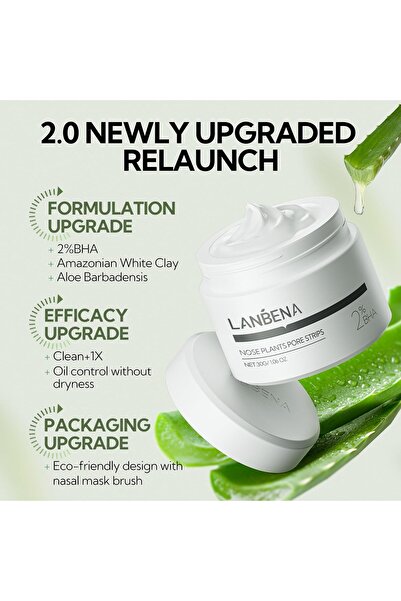 LANBENA Blackhead Remover Mask & Nose Strips, 30g + 60pcs
