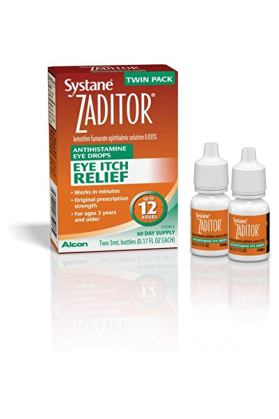 Alcon Zaditor Antihistamine Eye Drops, Twin Pack, 5-mL Each