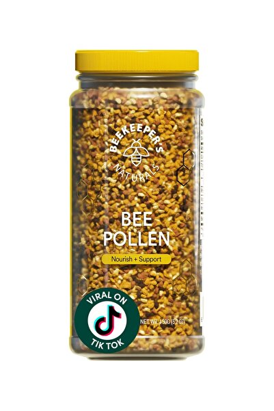 Beekeeper's Naturals حبيبات حبوب لقاح النحل الخام 100% - إنزيمات طبيعية، وفيت...